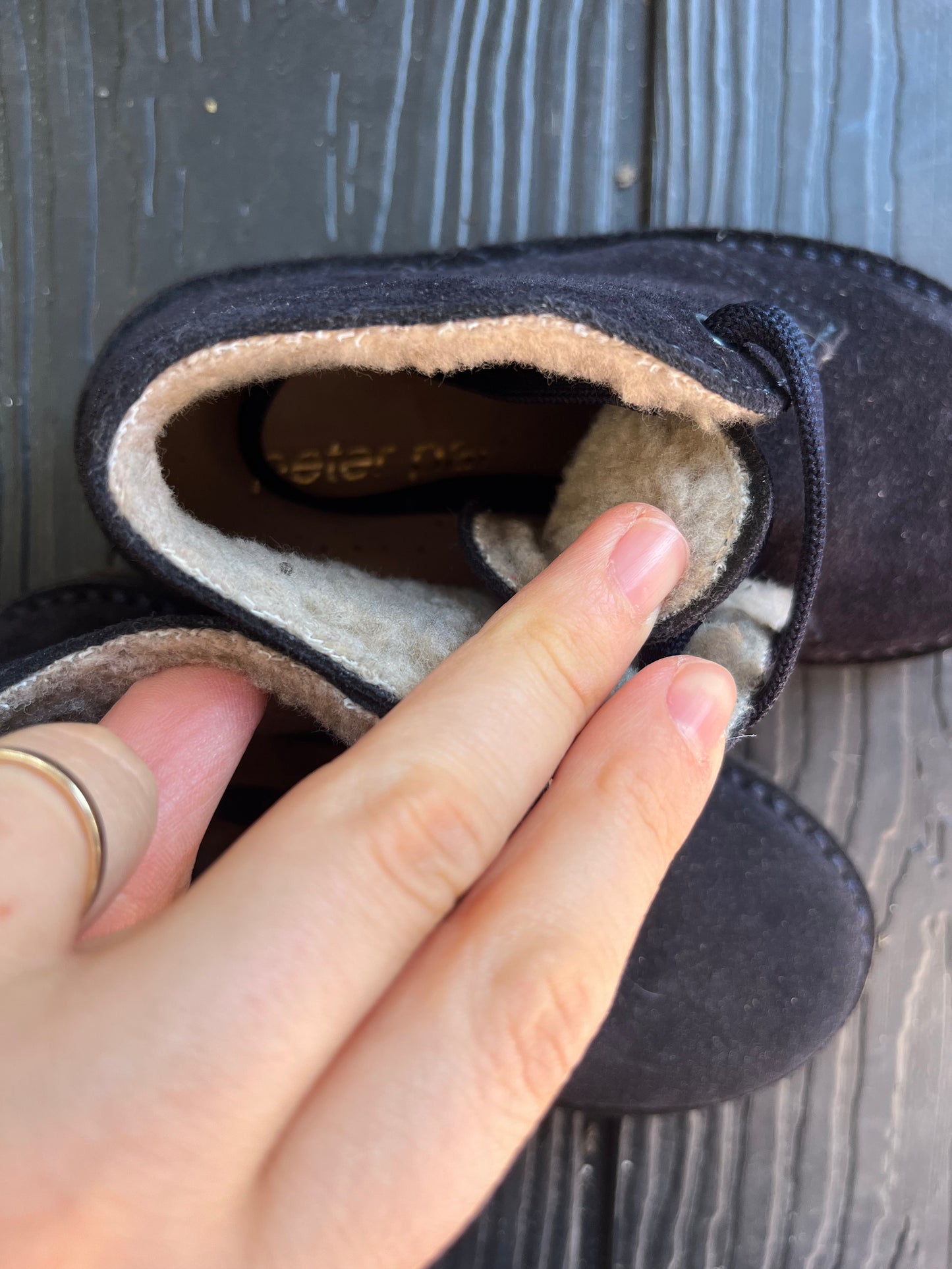 Peter Pan Navy Suede Boots - Size 8.5 Toddler