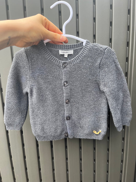 Noppies Knit Grey Cardigan 3-6m
