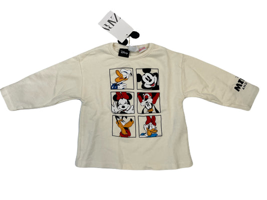 ZARA Mickey & Friends Long Sleeve Shirt 12-18m