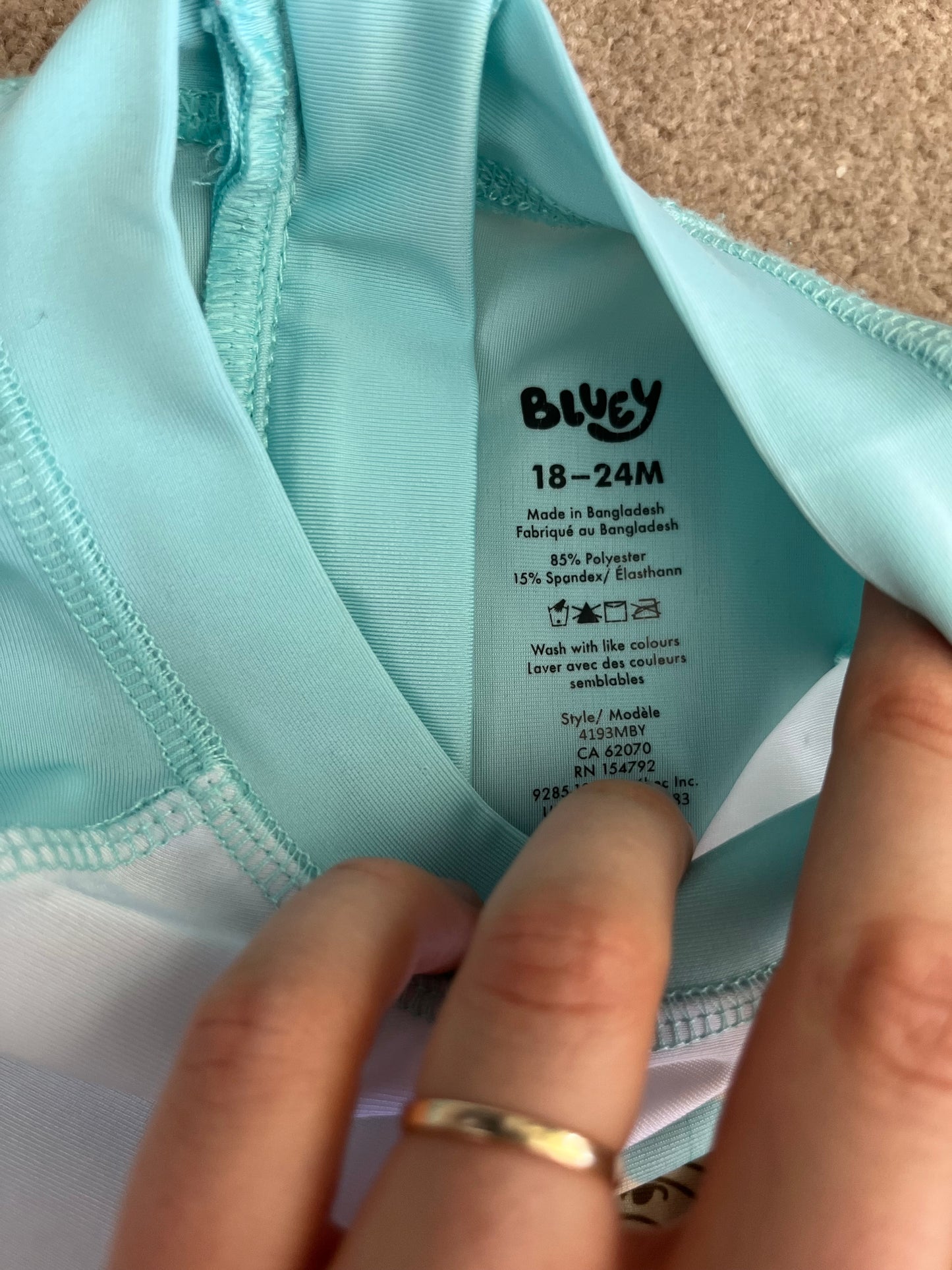 Bluey Character Rashguard Swimsuit 18-24m