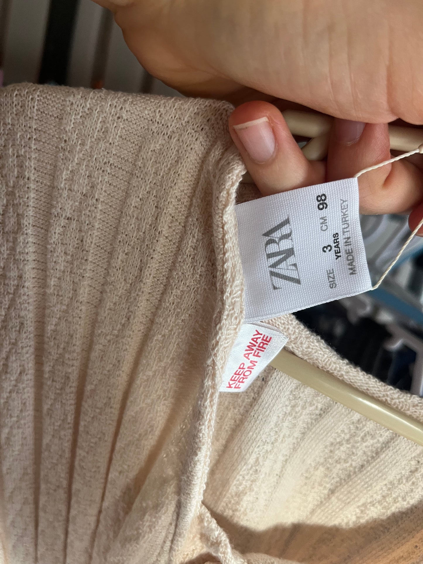 Zara Cream Knit Dress 3yrs