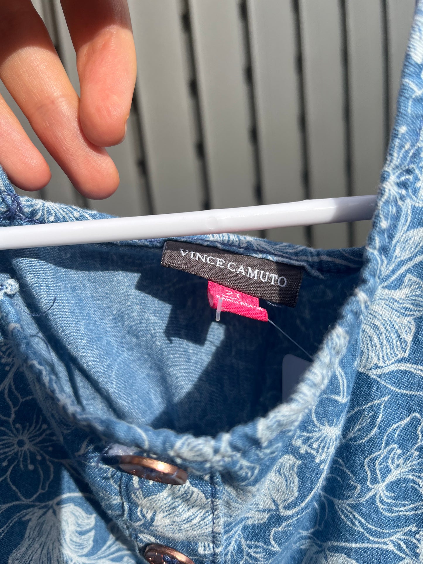 Vince Camuto Floral Denim Dress 2T