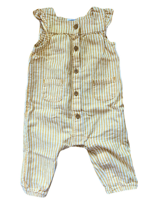 Carters Yellow Striped Romper 3m