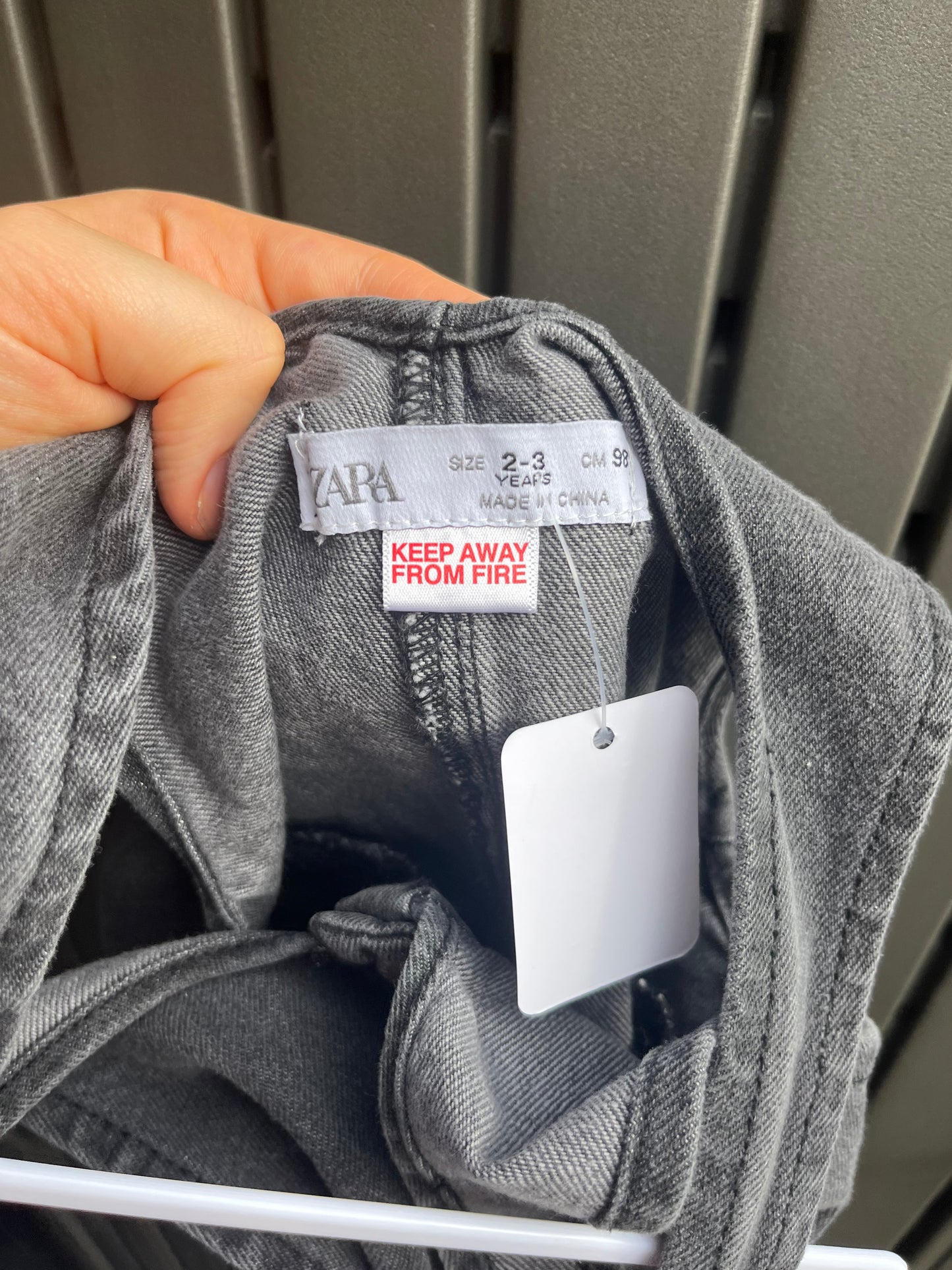 Zara Black/Grey Denim Jumper Dress 2-3 years