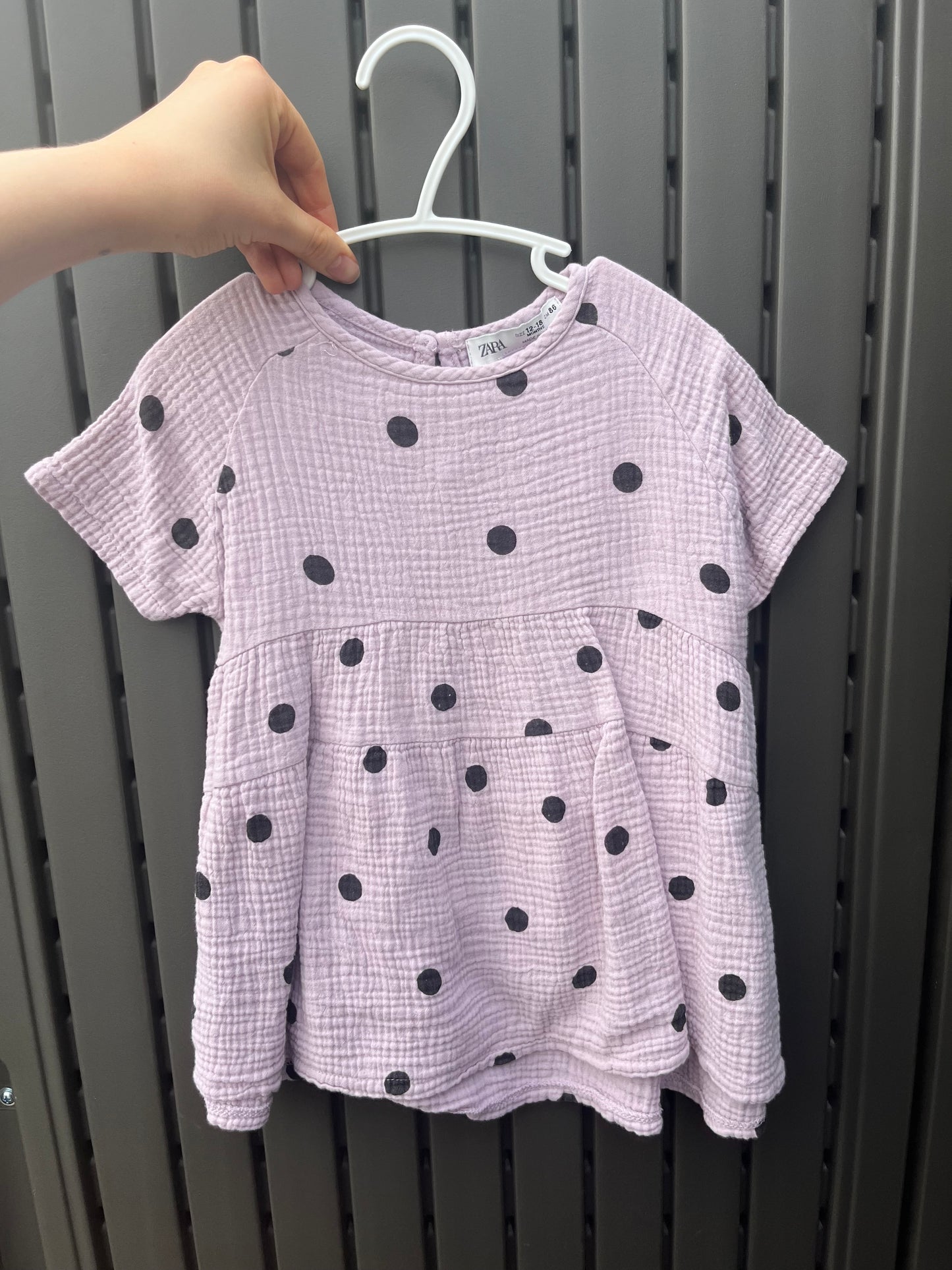 ZARA Muslin Polka Dot Dress 18-24M