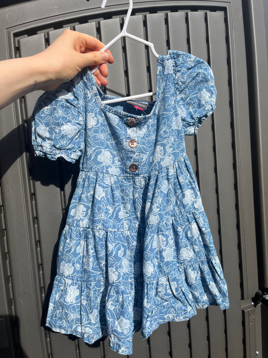 Vince Camuto Floral Denim Dress 2T