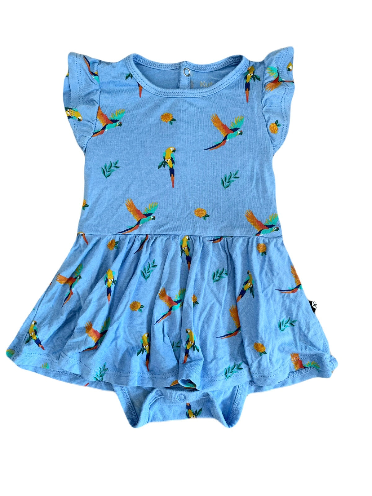 Kyte Bodysuit Twirl Dress in Macaw 6-12m