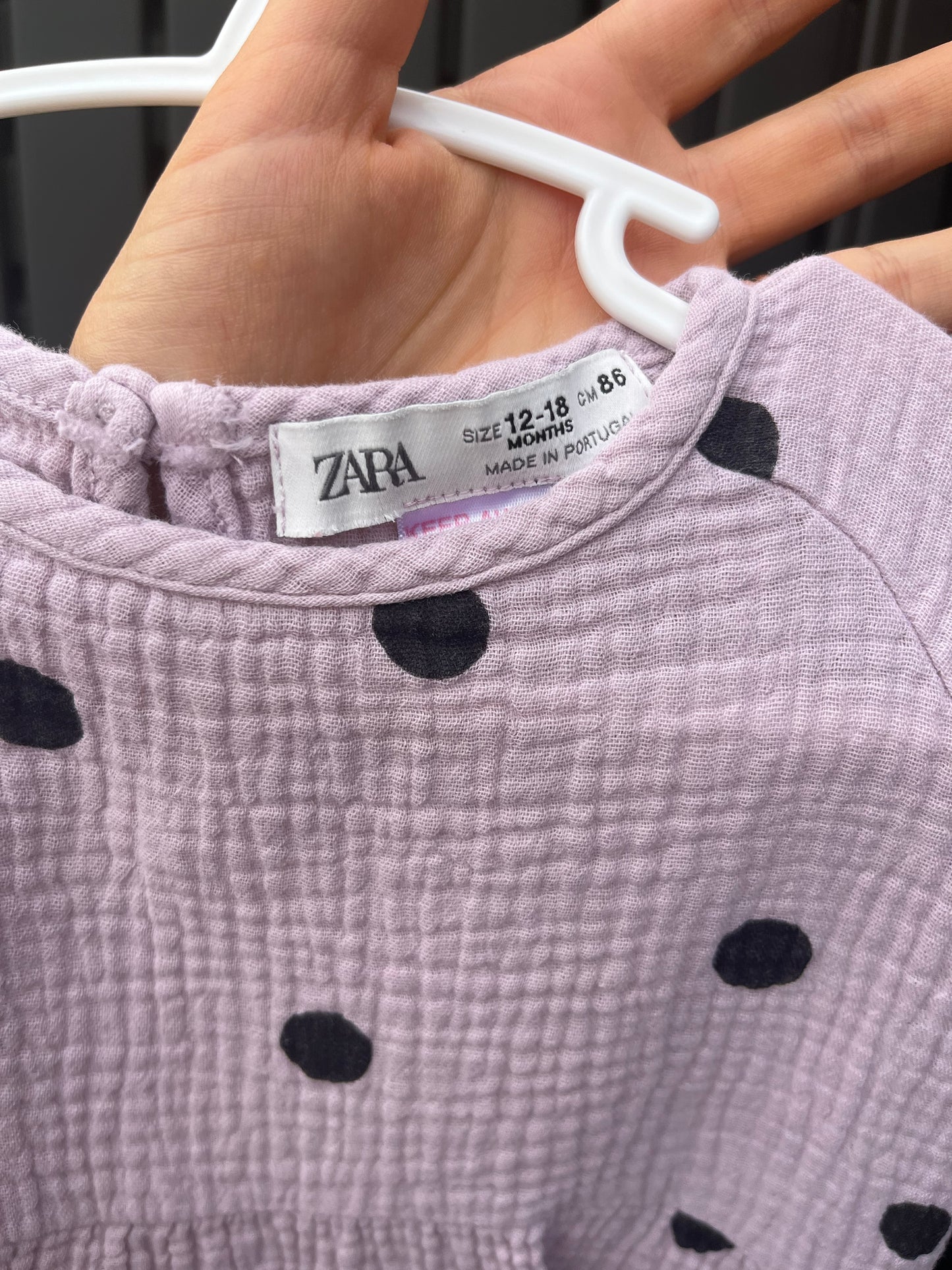 ZARA Muslin Polka Dot Dress 18-24M