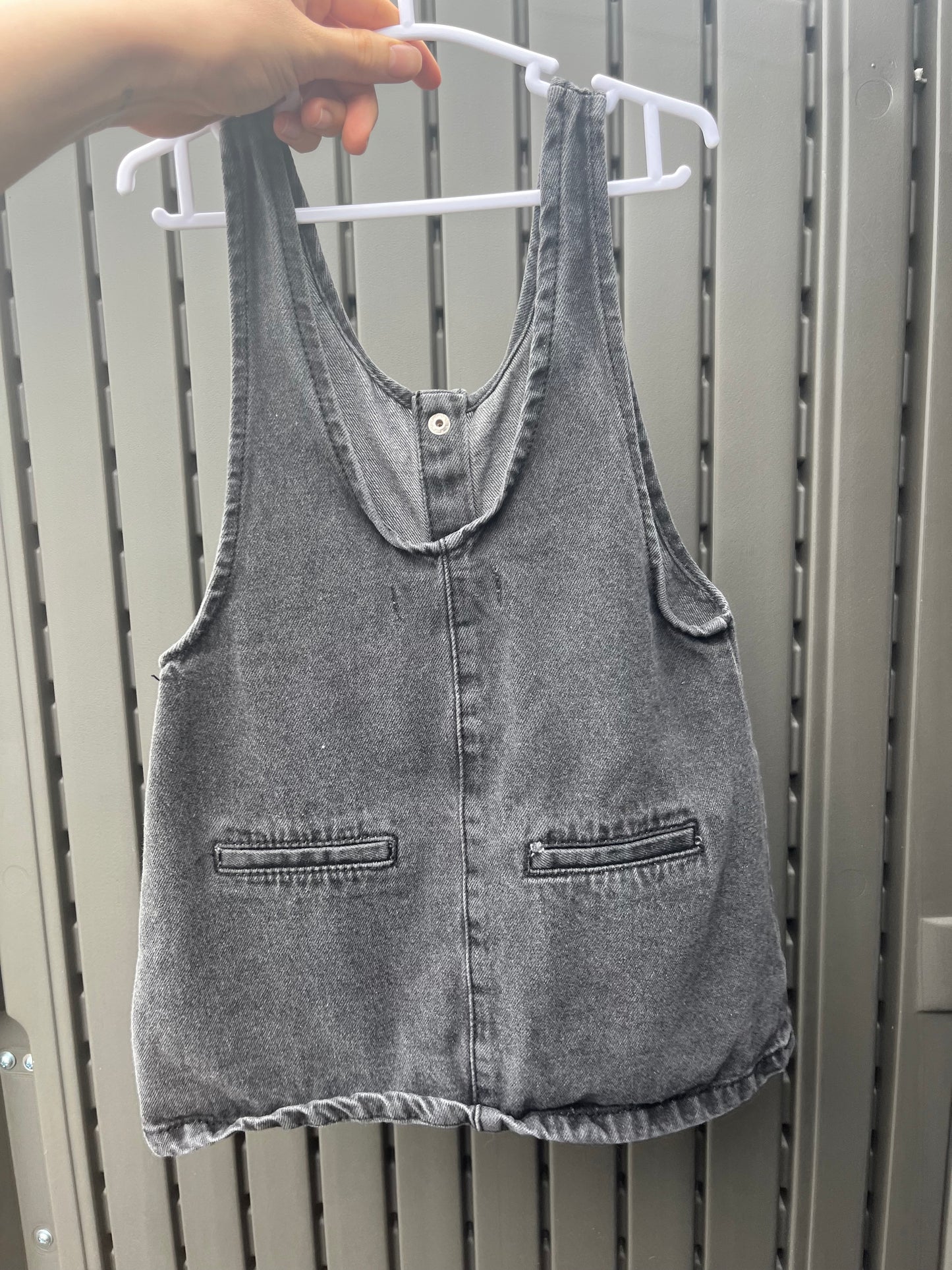 Zara Black/Grey Denim Jumper Dress 2-3 years