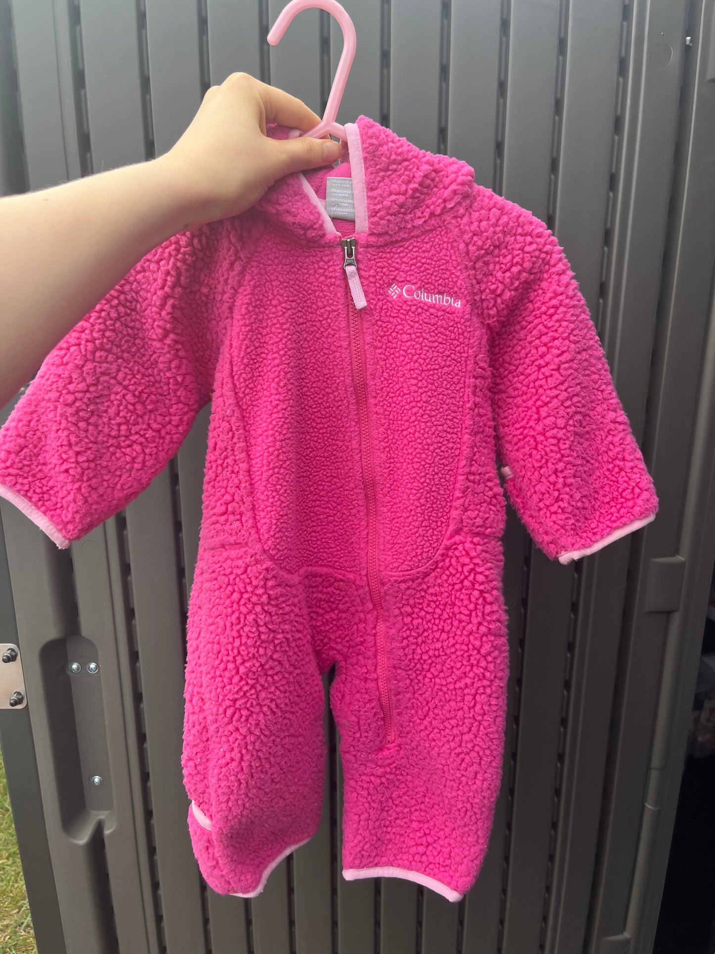 Columbia Hot Pink Cat-Ear Bunting Suit 3-6m