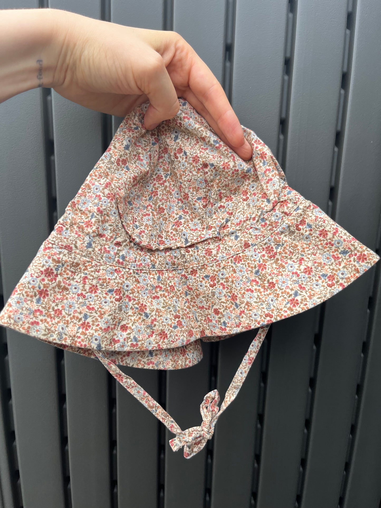 Wheat Dress and Sun Hat Set 12m