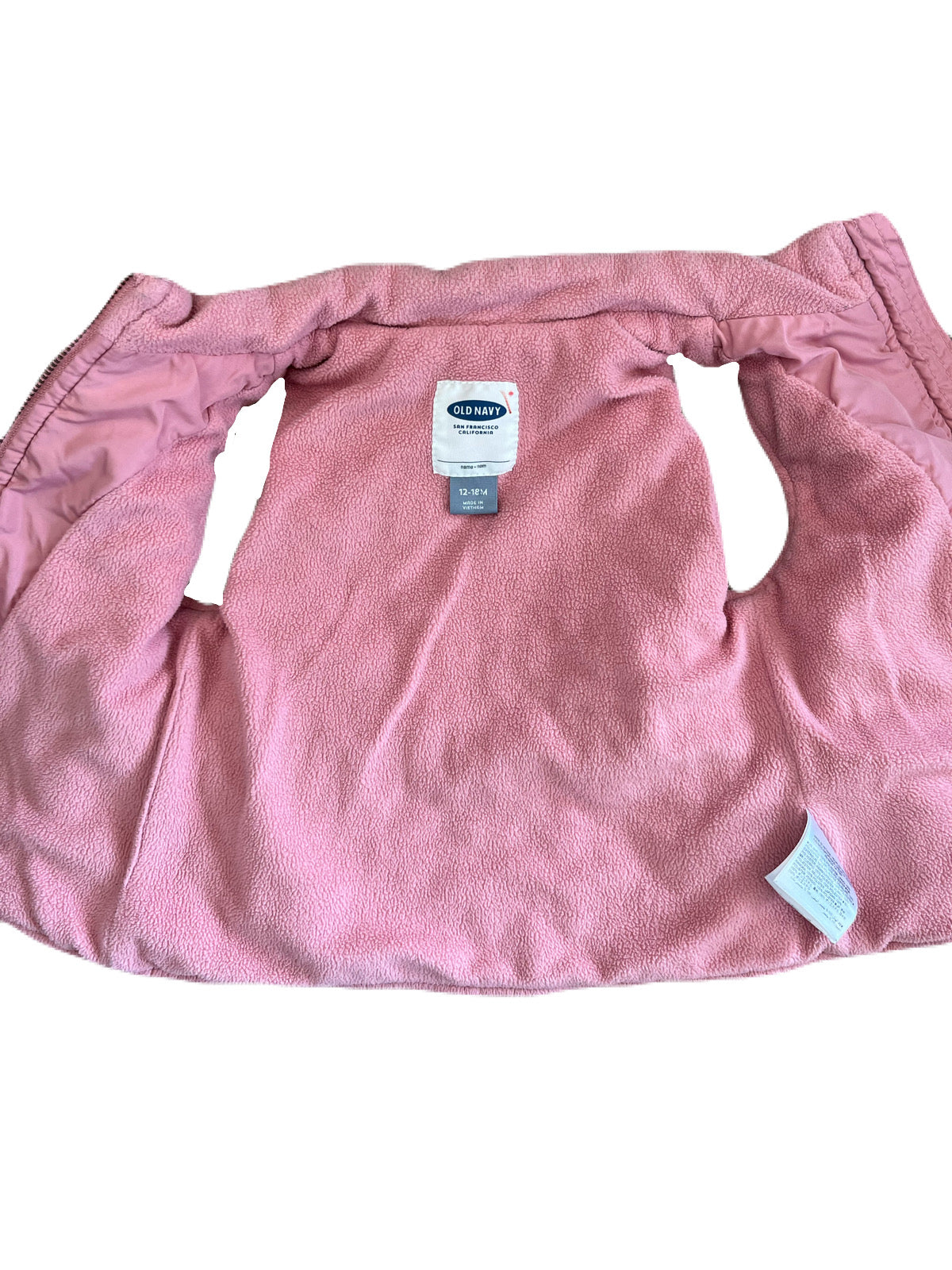 Old Navy Pink Quilted Vest 12-18m