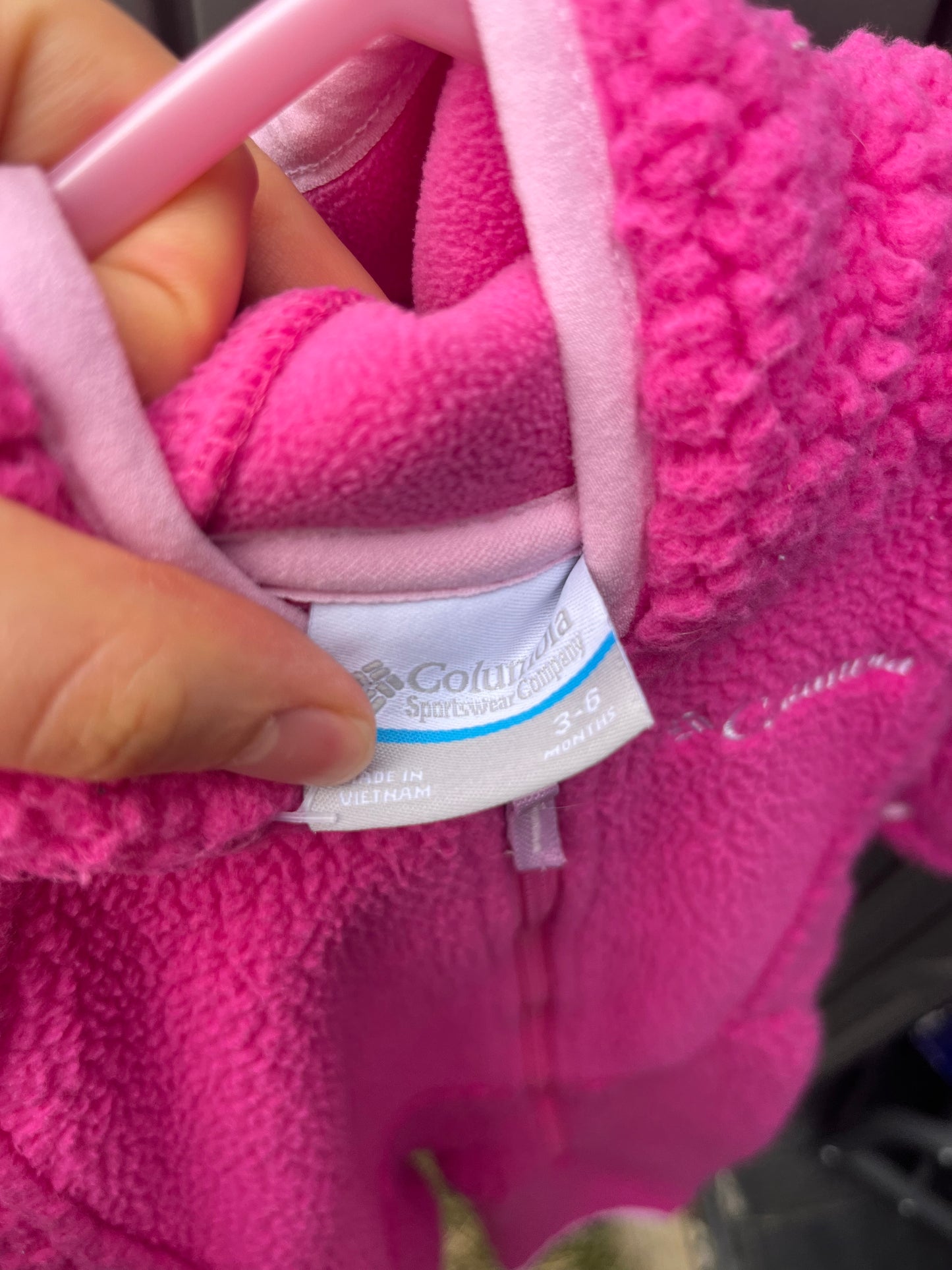 Columbia Hot Pink Cat-Ear Bunting Suit 3-6m