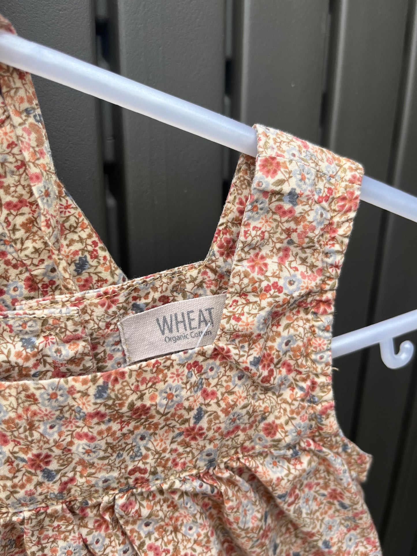 Wheat Dress and Sun Hat Set 12m