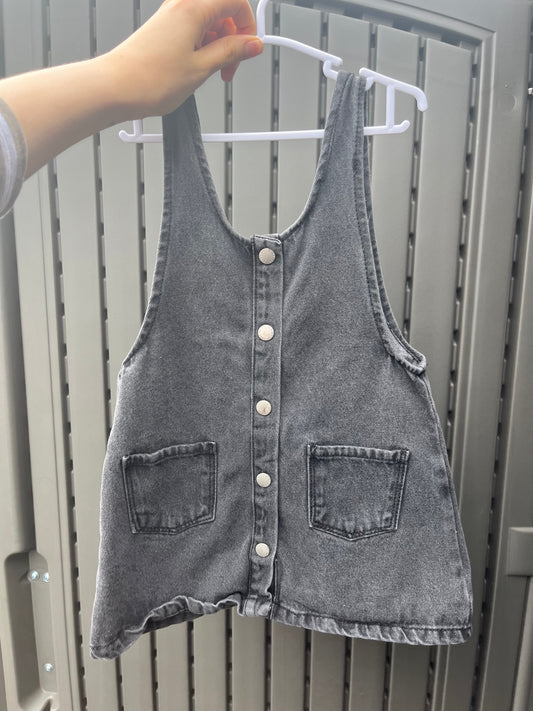 Zara Black/Grey Denim Jumper Dress 2-3 years