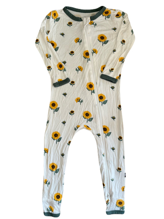 Kyte Bamboo Zippered Romper in Sunflower 2T