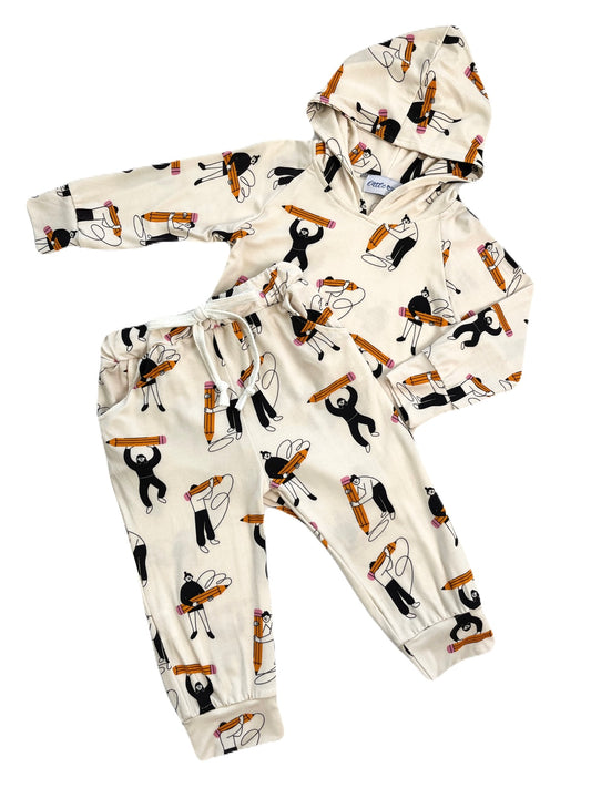 Scribbles Hoodie Jogger Set
