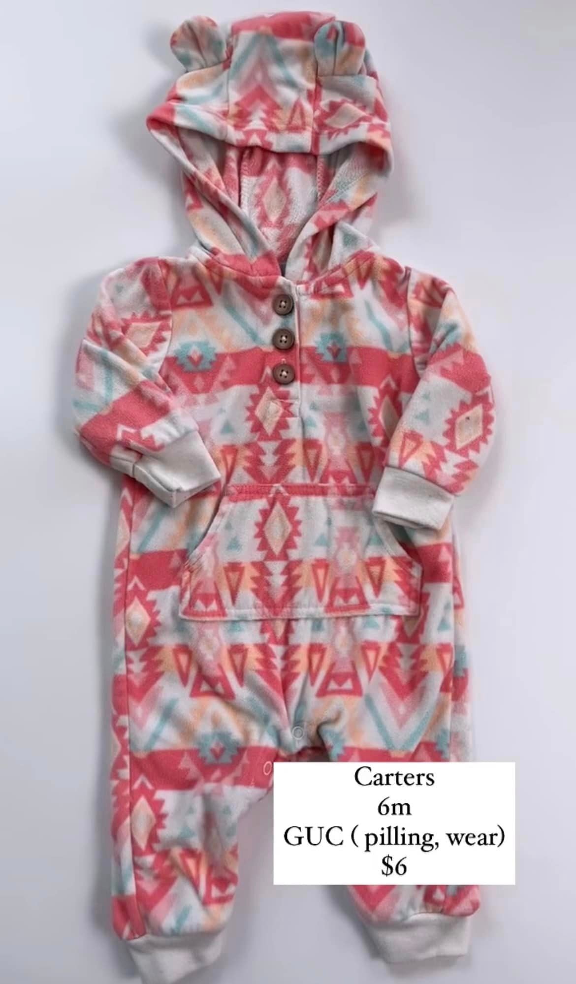 Carters Fleece Romper 6m