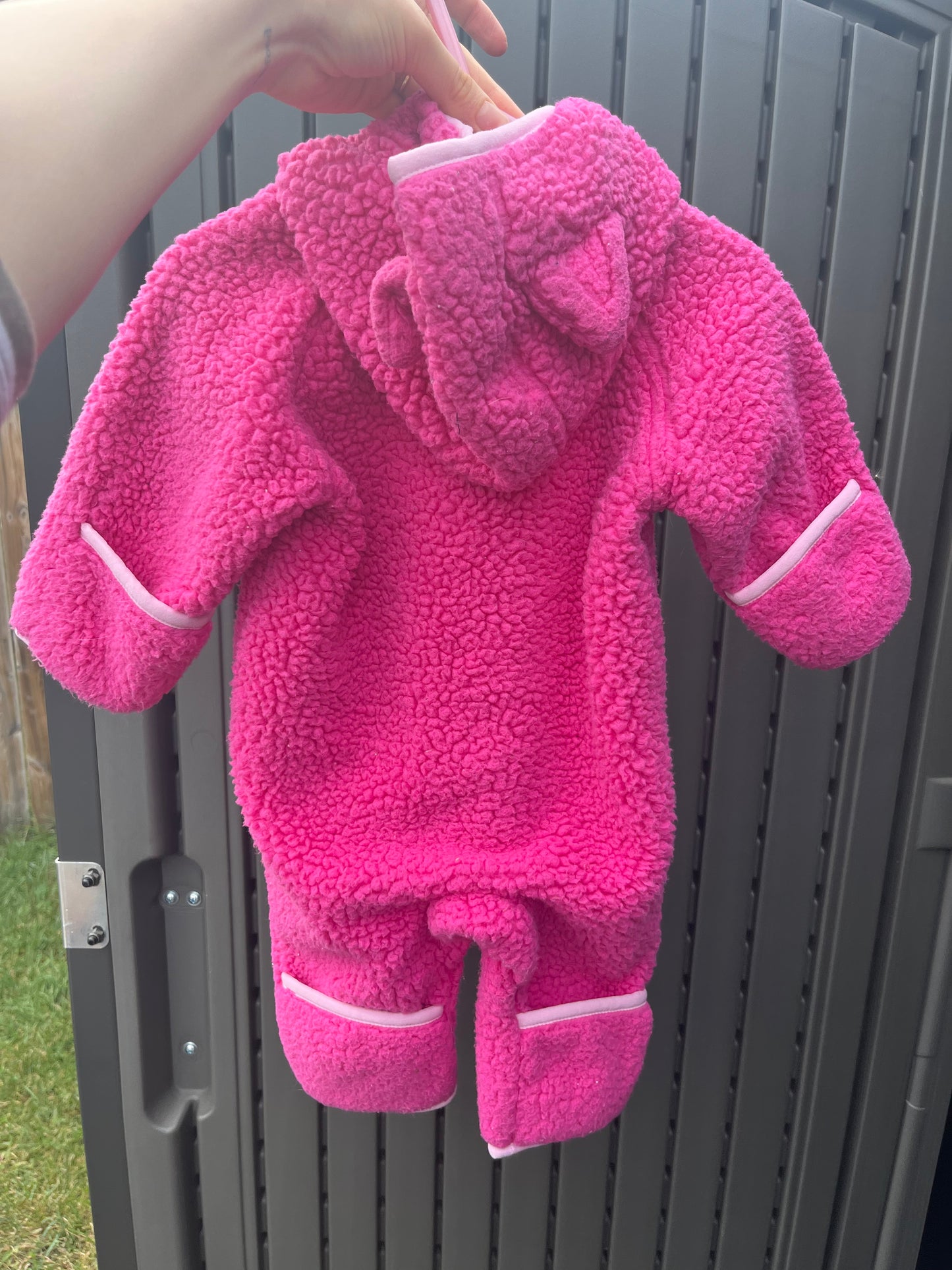 Columbia Hot Pink Cat-Ear Bunting Suit 3-6m