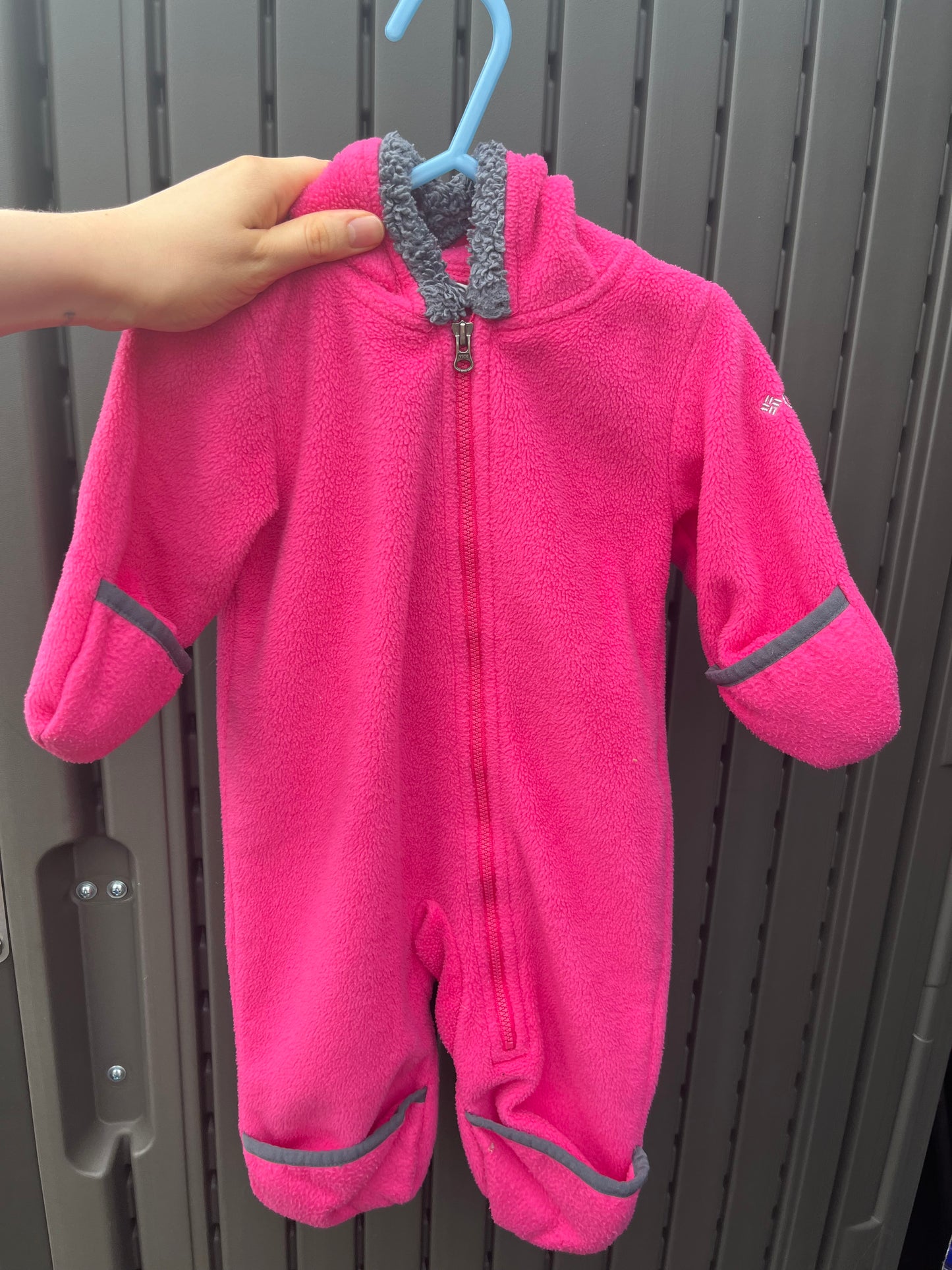 Columbia Hot Pink Winter Fleece Bunting Suit 3-6m