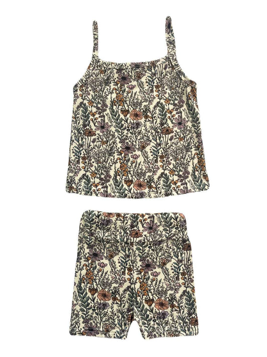 Golden Hour Flora Bike-Shorts Tank Set