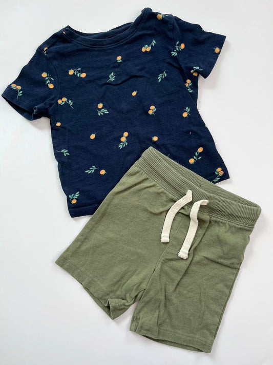Old Navy Short Set - Oranges 2T