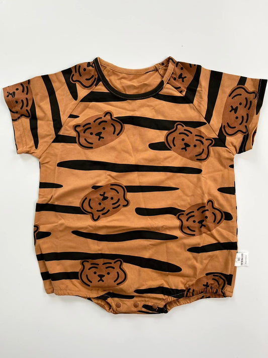 Tiger Short-Sleeved Romper 1-2T