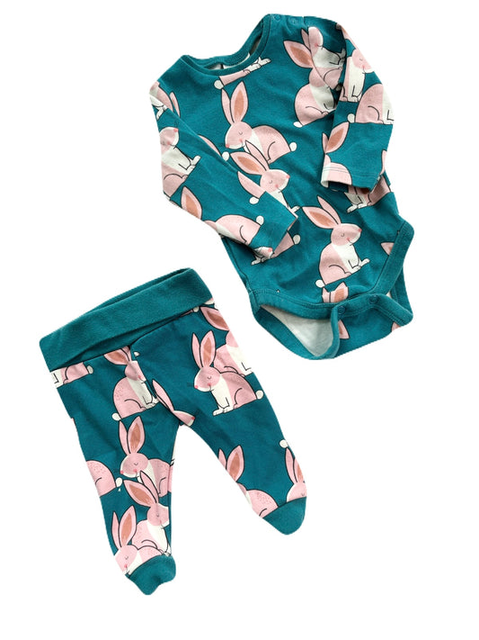NEXT Bunny Onesie & Pant Set 3m