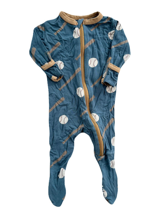 Kickee Pants Bamboo Baseball Sleeper 0-3m