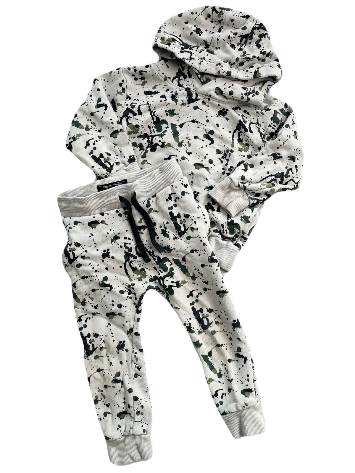 NEXT Splatter Paint Grey Hoodie Set 2-3 yrs