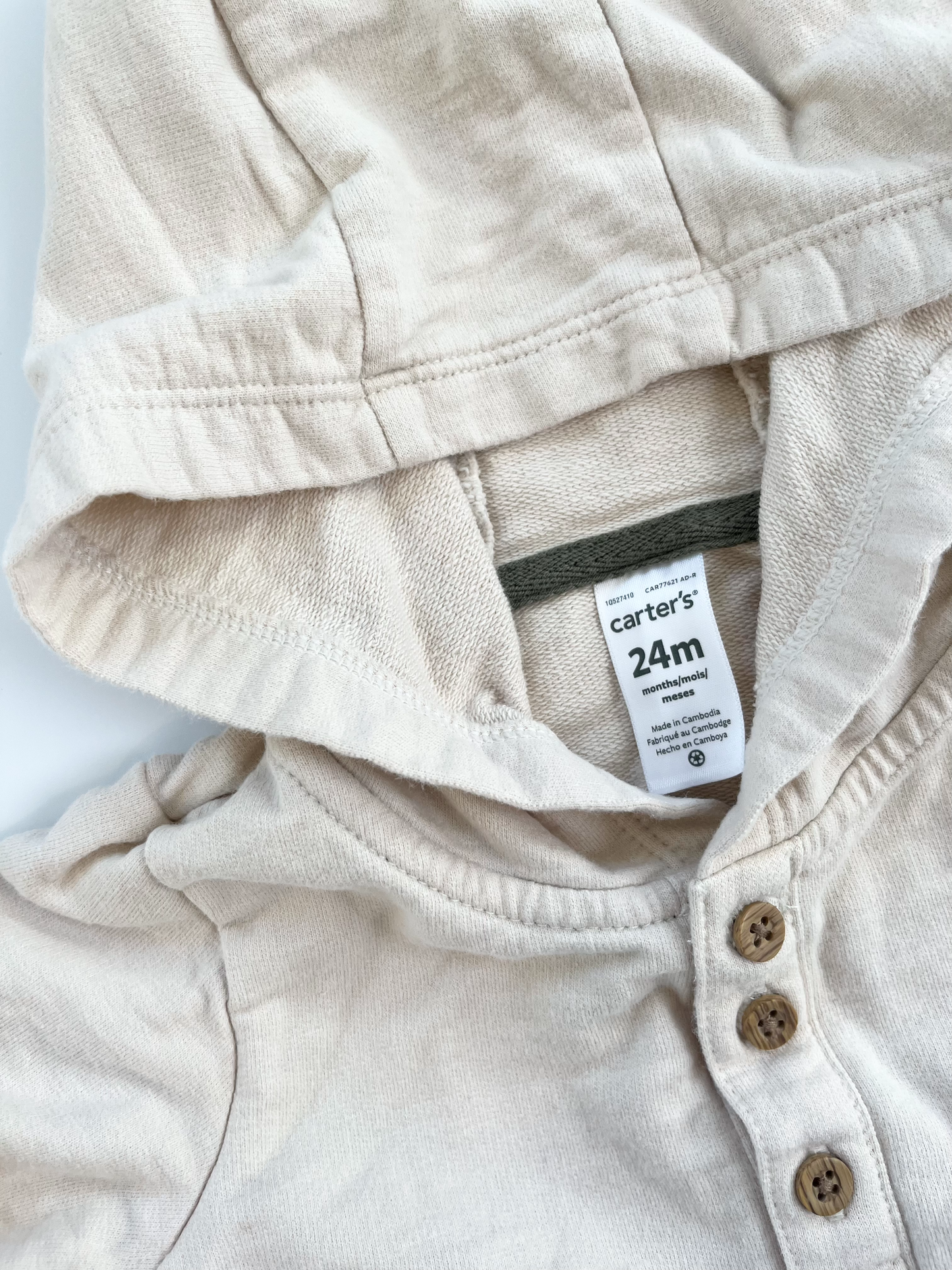Carters Hooded Short Romper 24m