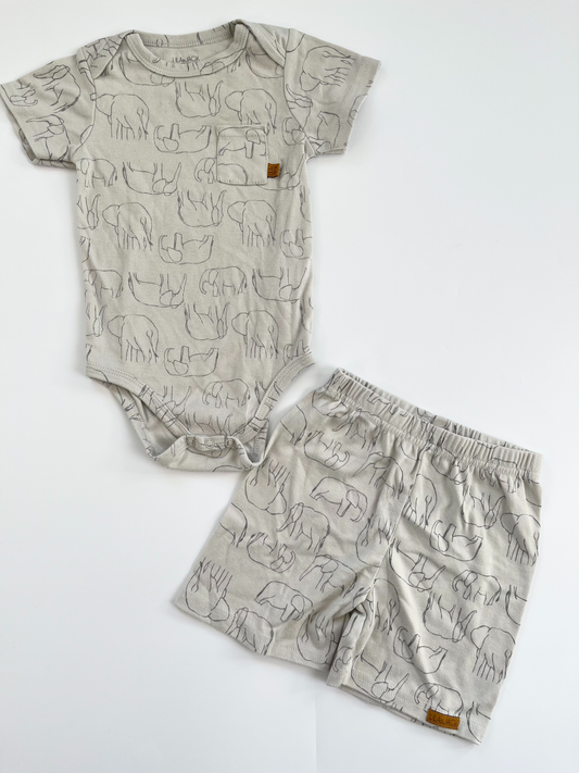 Lila & Jack Elephant Short Set 18-24m