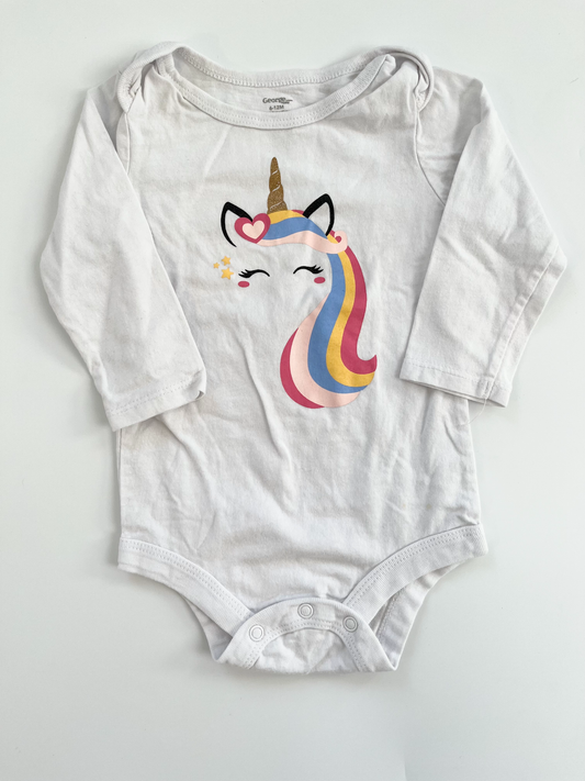 George Unicorn Onesie 6-12m