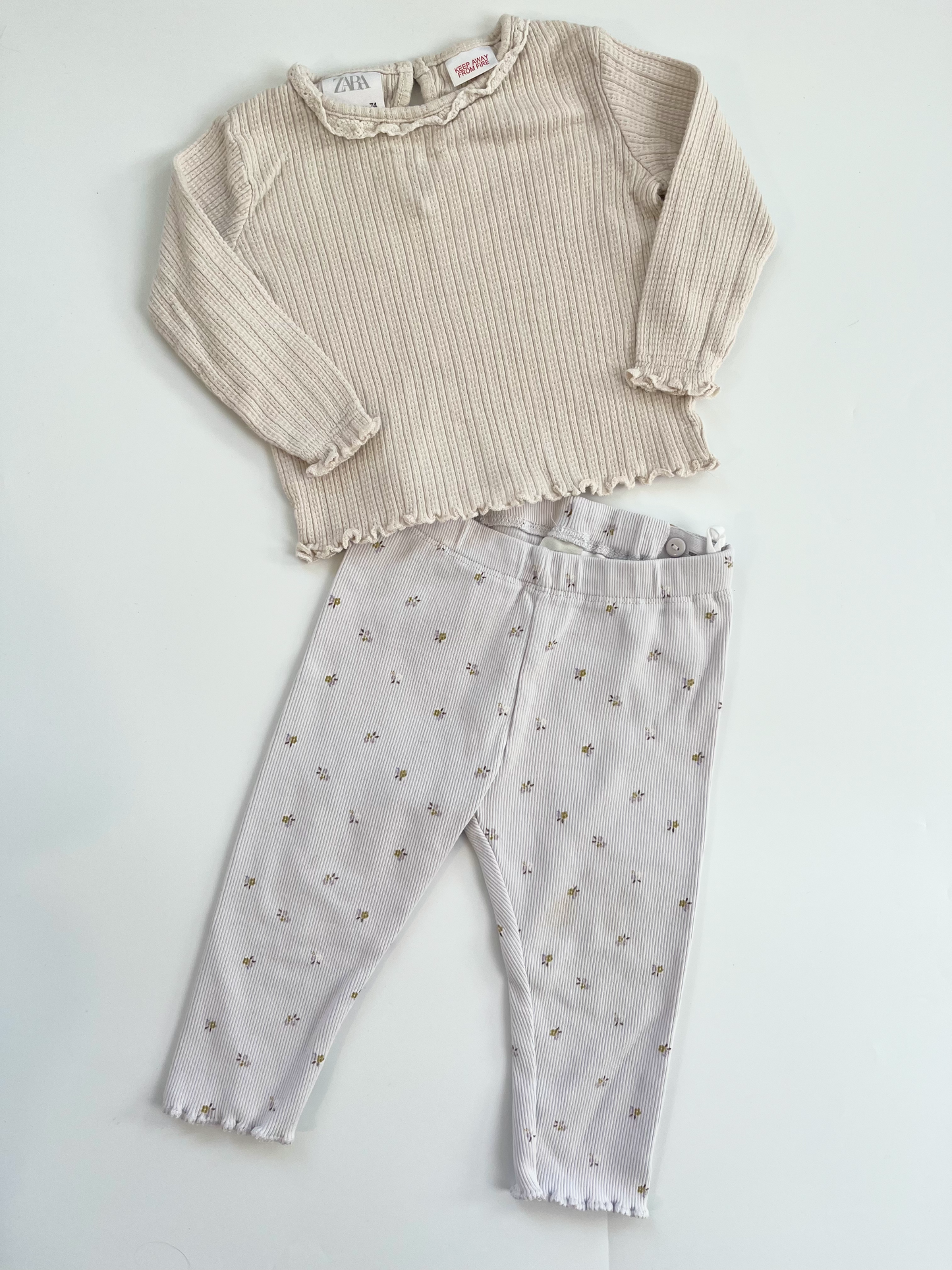 ZARA Top & H&M Leggings 6-9m