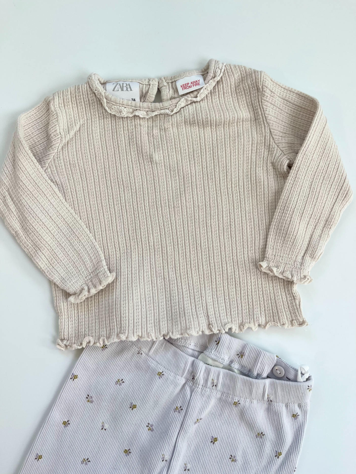 ZARA Top & H&M Leggings 6-9m