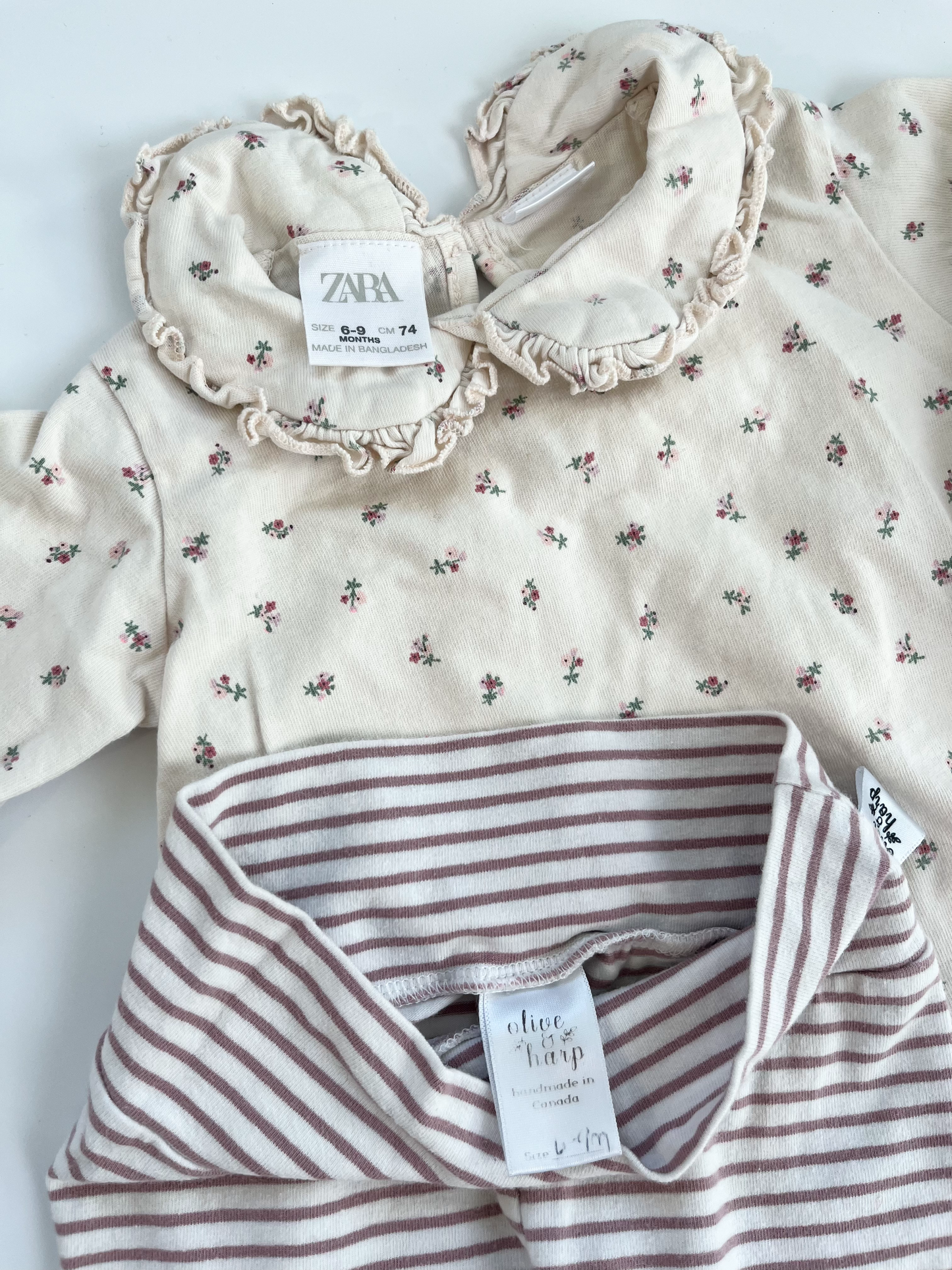 ZARA Top and Olive & Harp Pants 6-9M