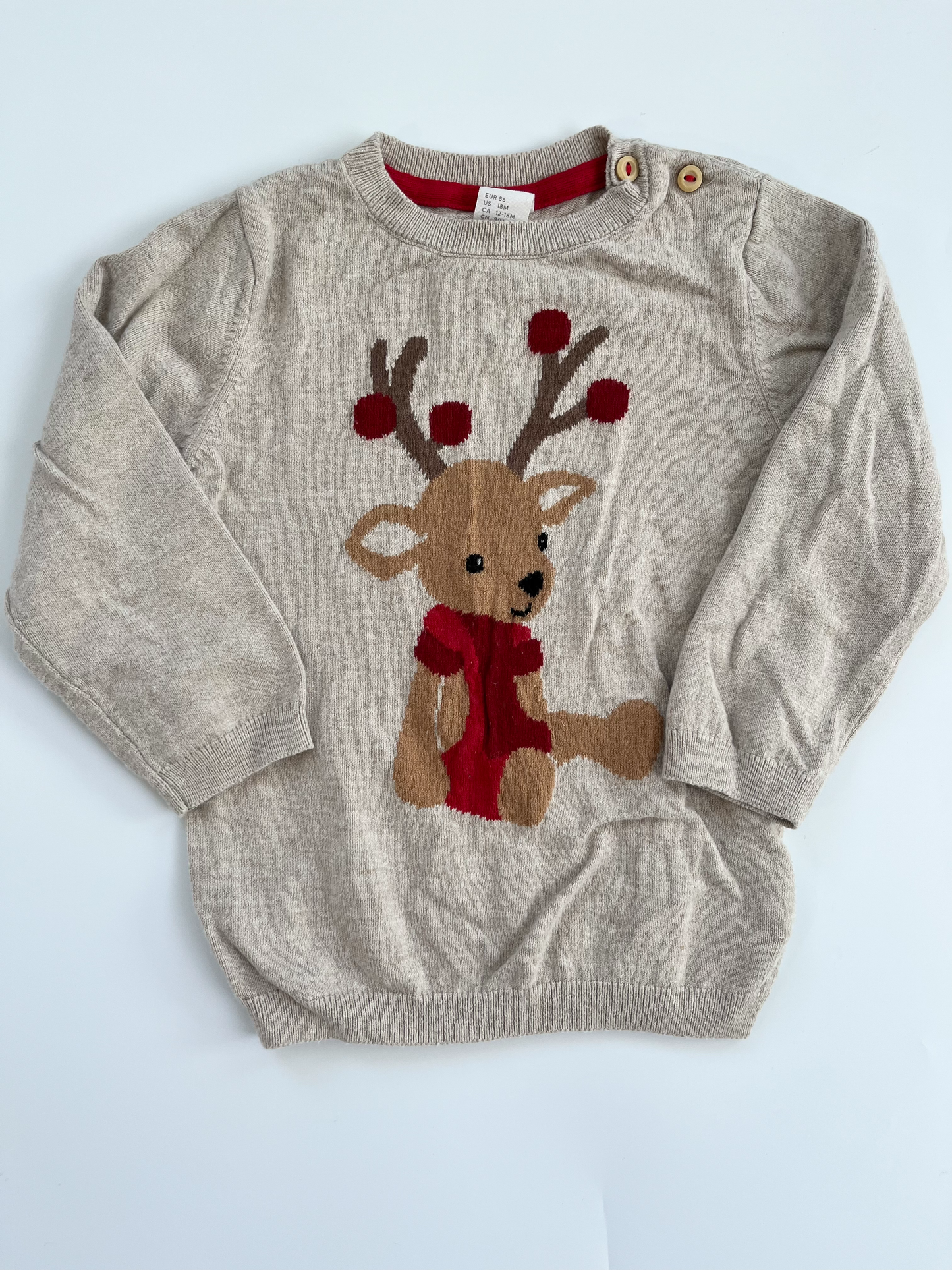 H&M Knit Reindeer Sweater 12-18m