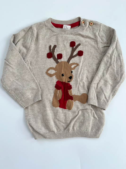 H&M Knit Reindeer Sweater 12-18m