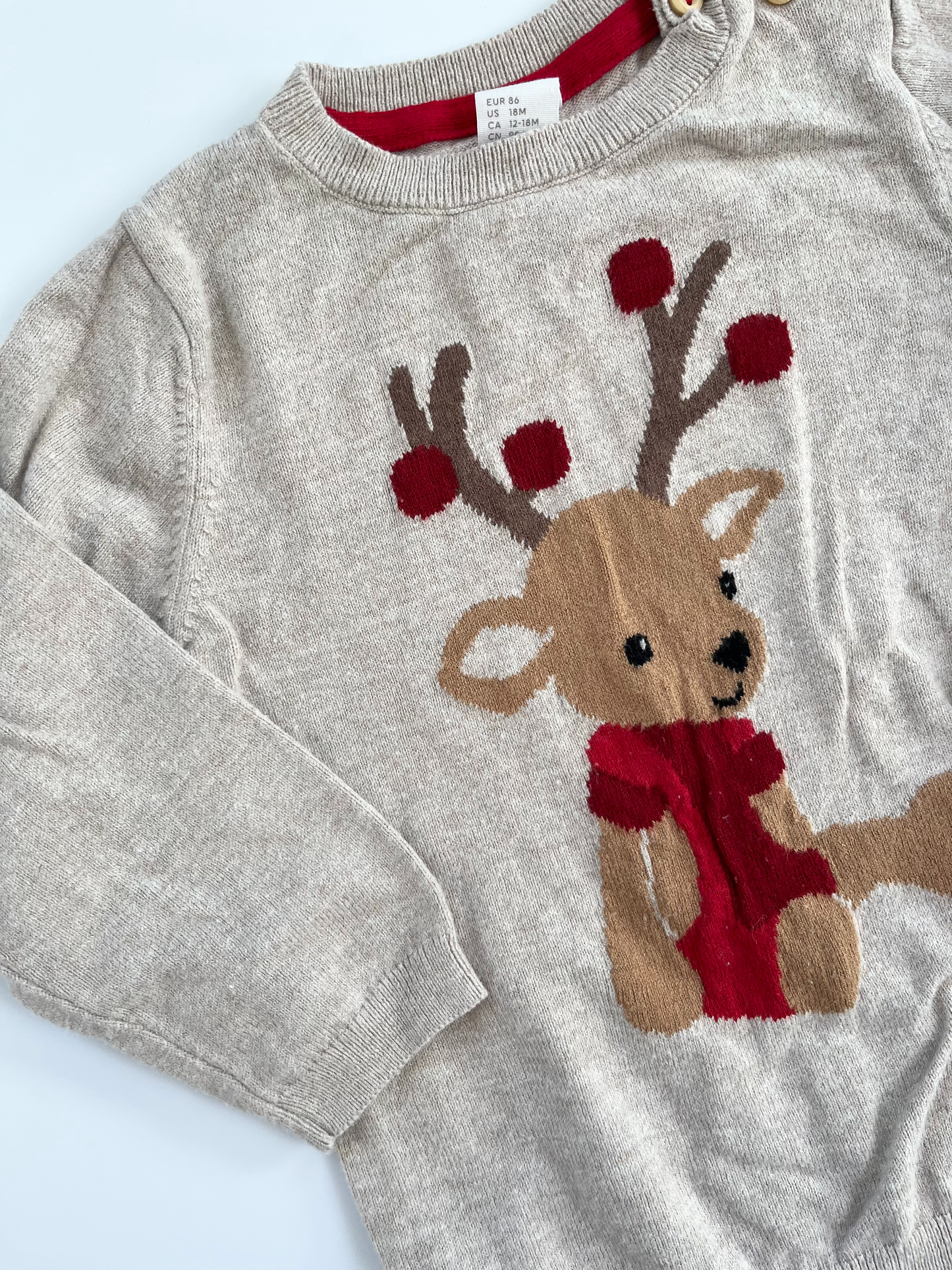 H&M Knit Reindeer Sweater 12-18m