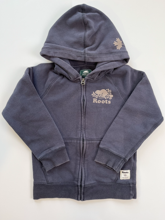 Roots Dark Grey Zip-Up Hoodie 5/6T