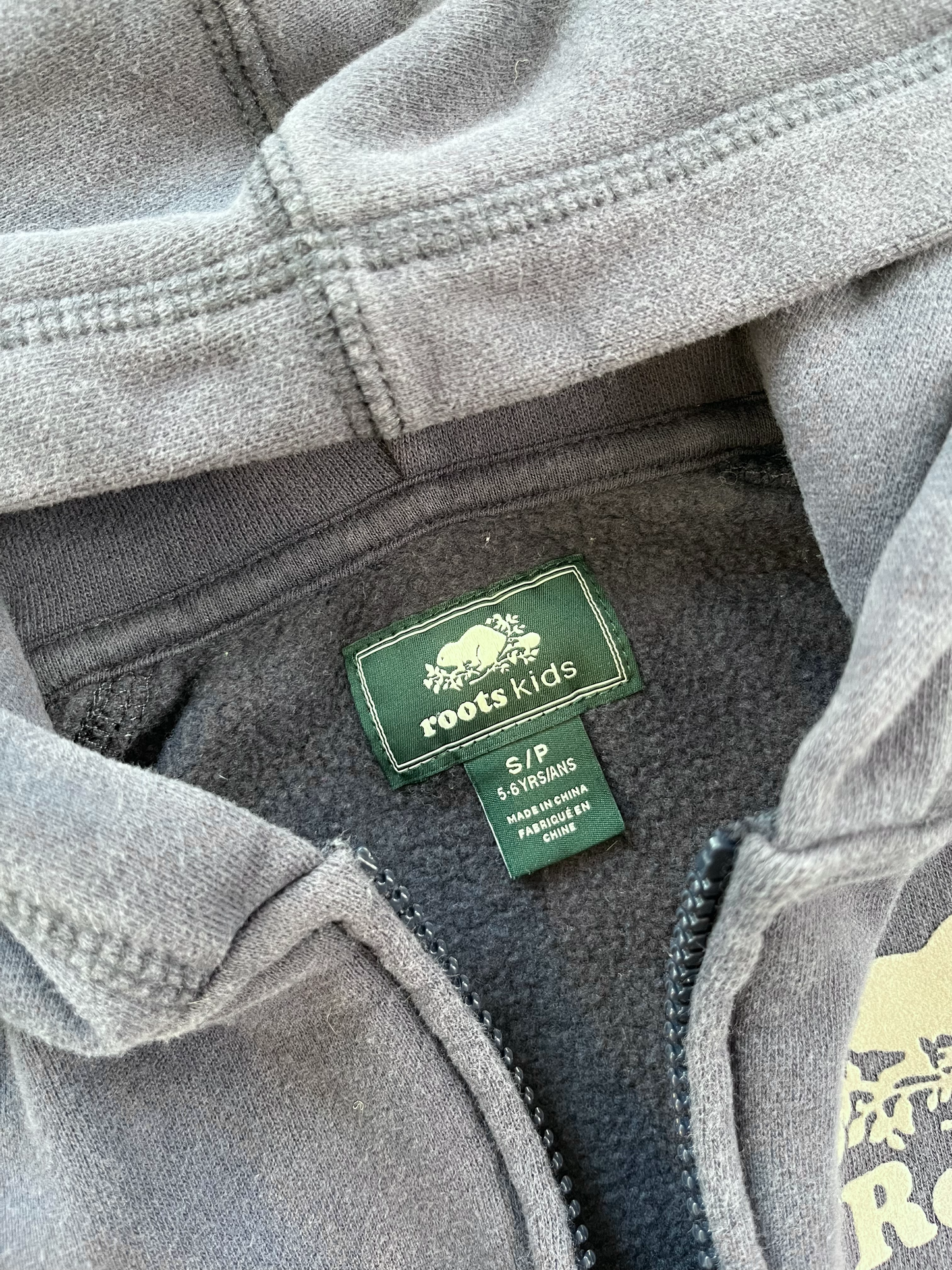 Roots Dark Grey Zip-Up Hoodie 5/6T