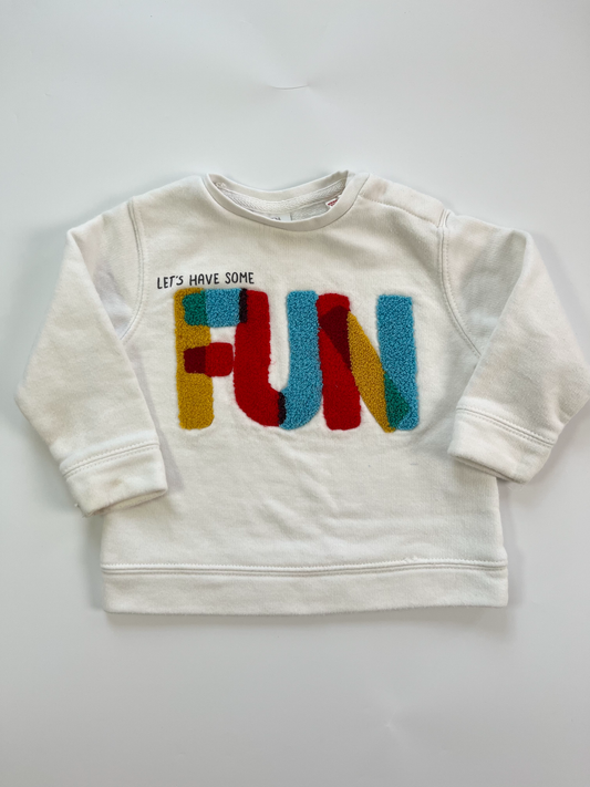 ZARA "Fun" Crewneck Sweater 12-18m
