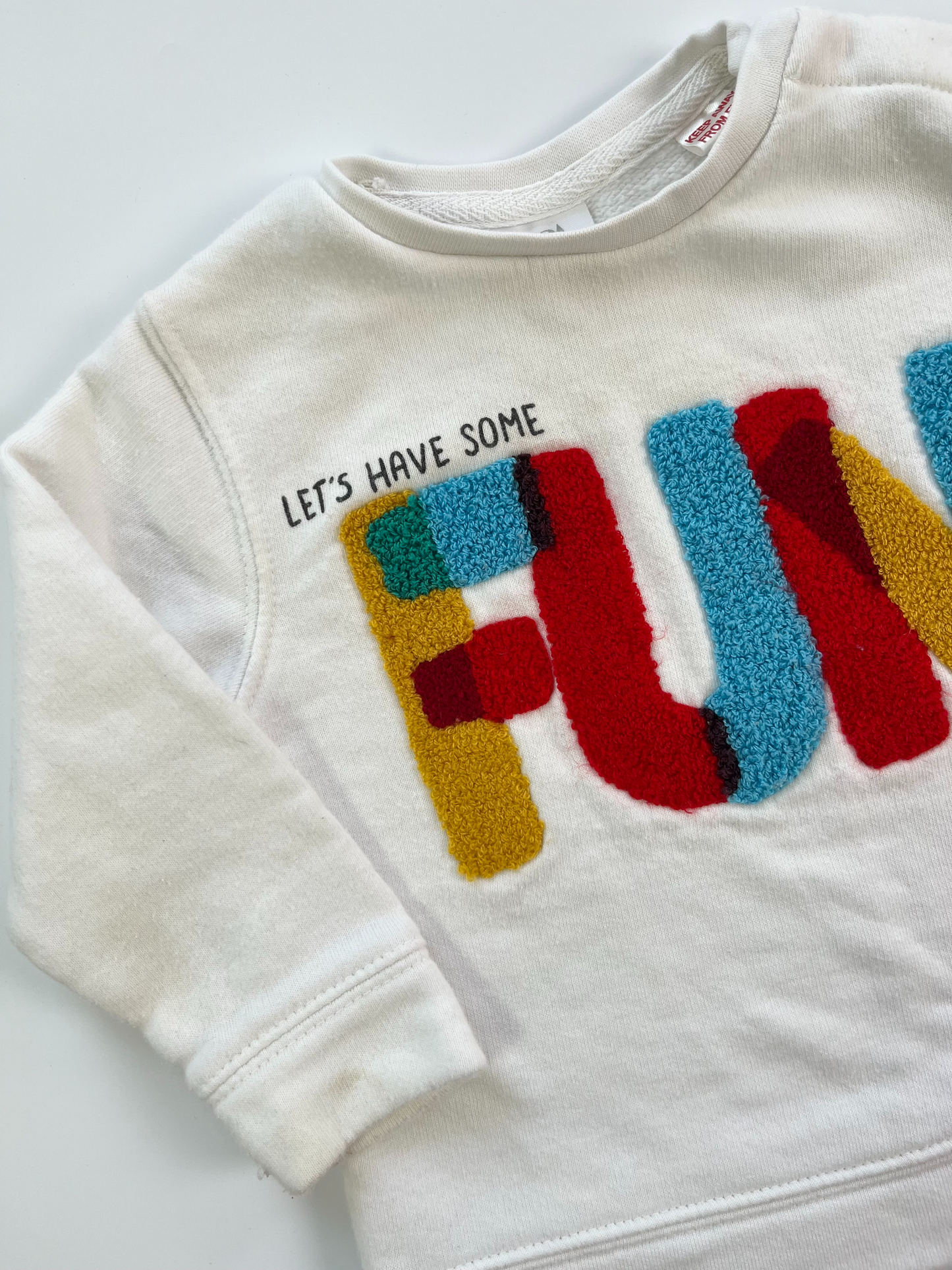 ZARA "Fun" Crewneck Sweater 12-18m