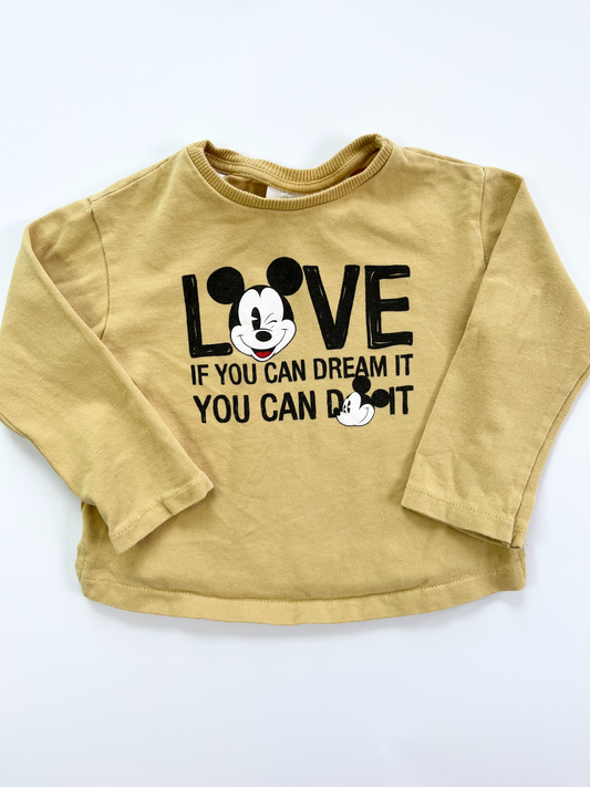 Z A R A Mickey Long Sleeve 12-18m