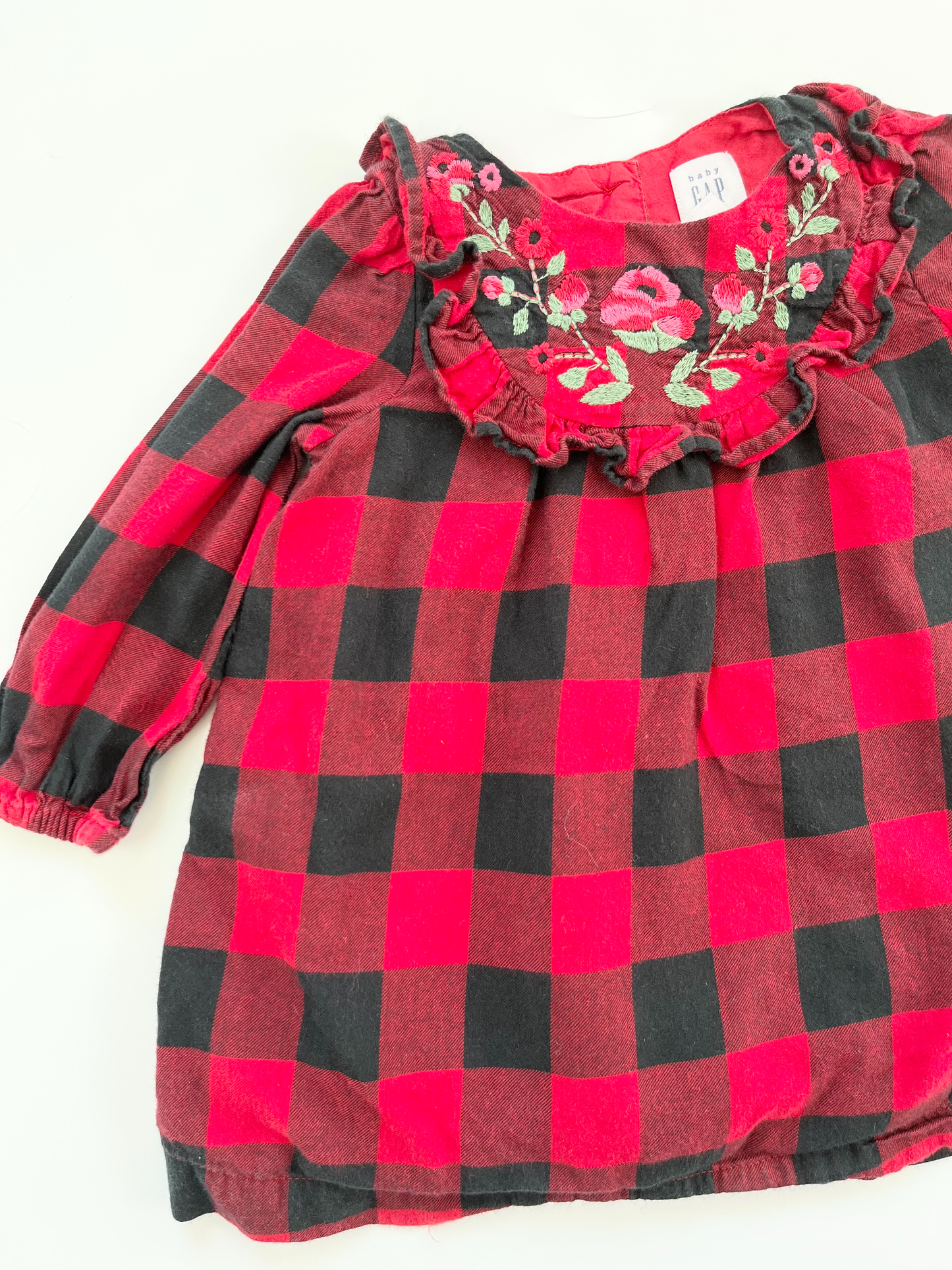 GAP Checkered Floral Dress 6-12m
