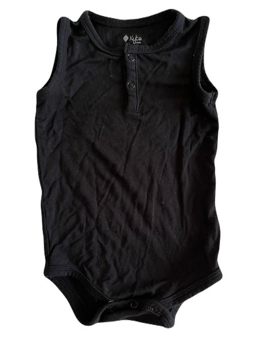 Kyte Bamboo Black Henley Tank Bodysuit 0-3m