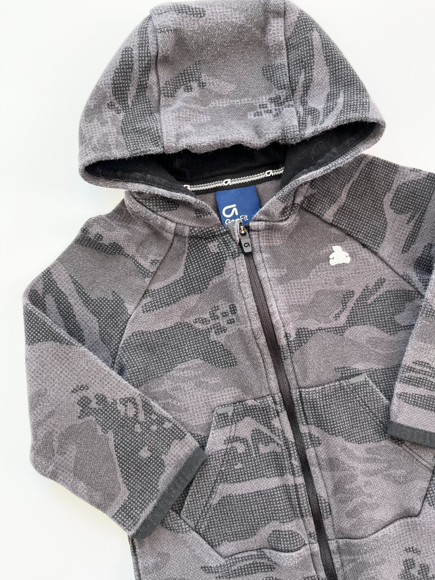 Gap Grey Camo Hooded Romper 6-12m