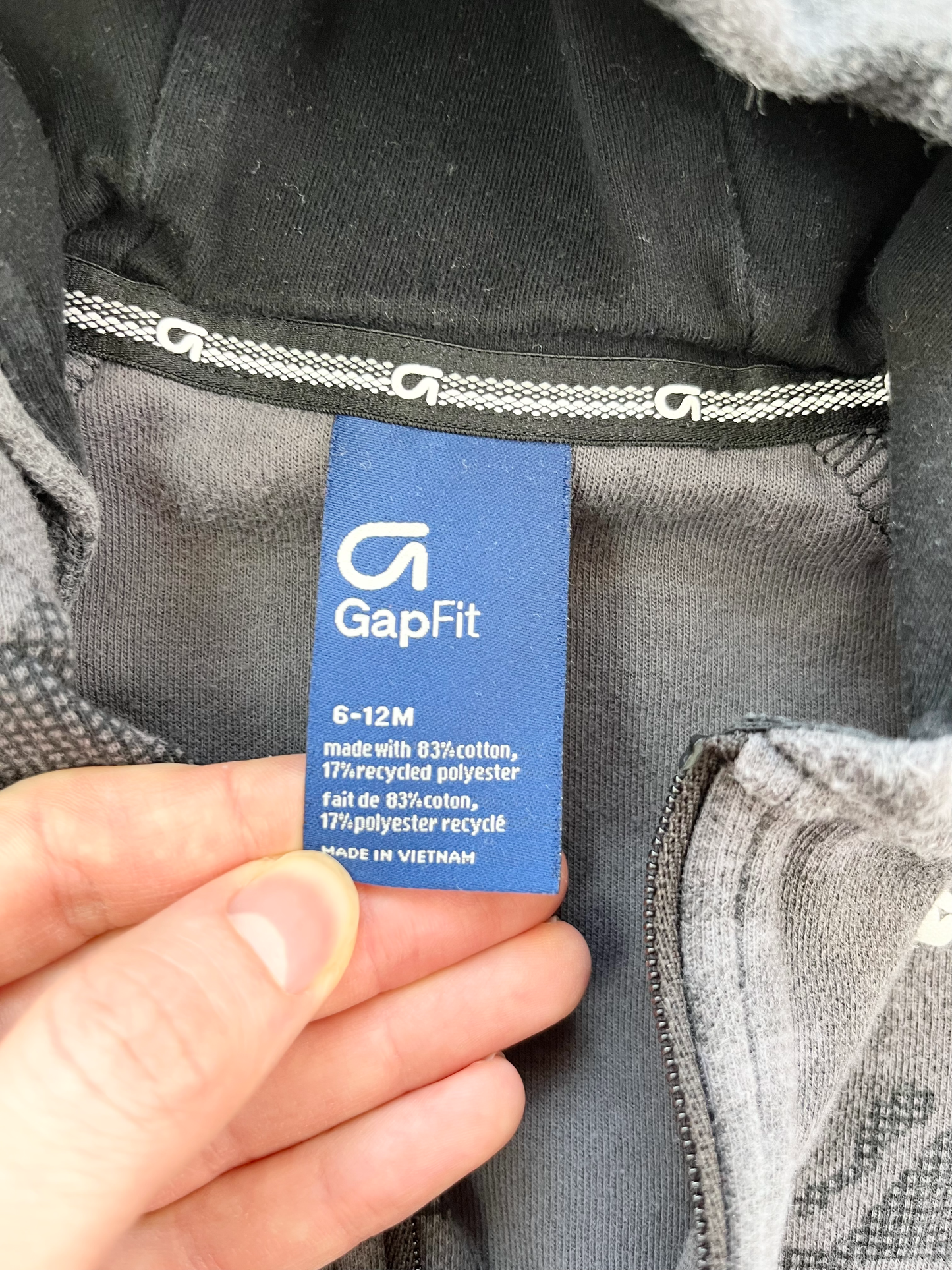 Gap Grey Camo Hooded Romper 6-12m