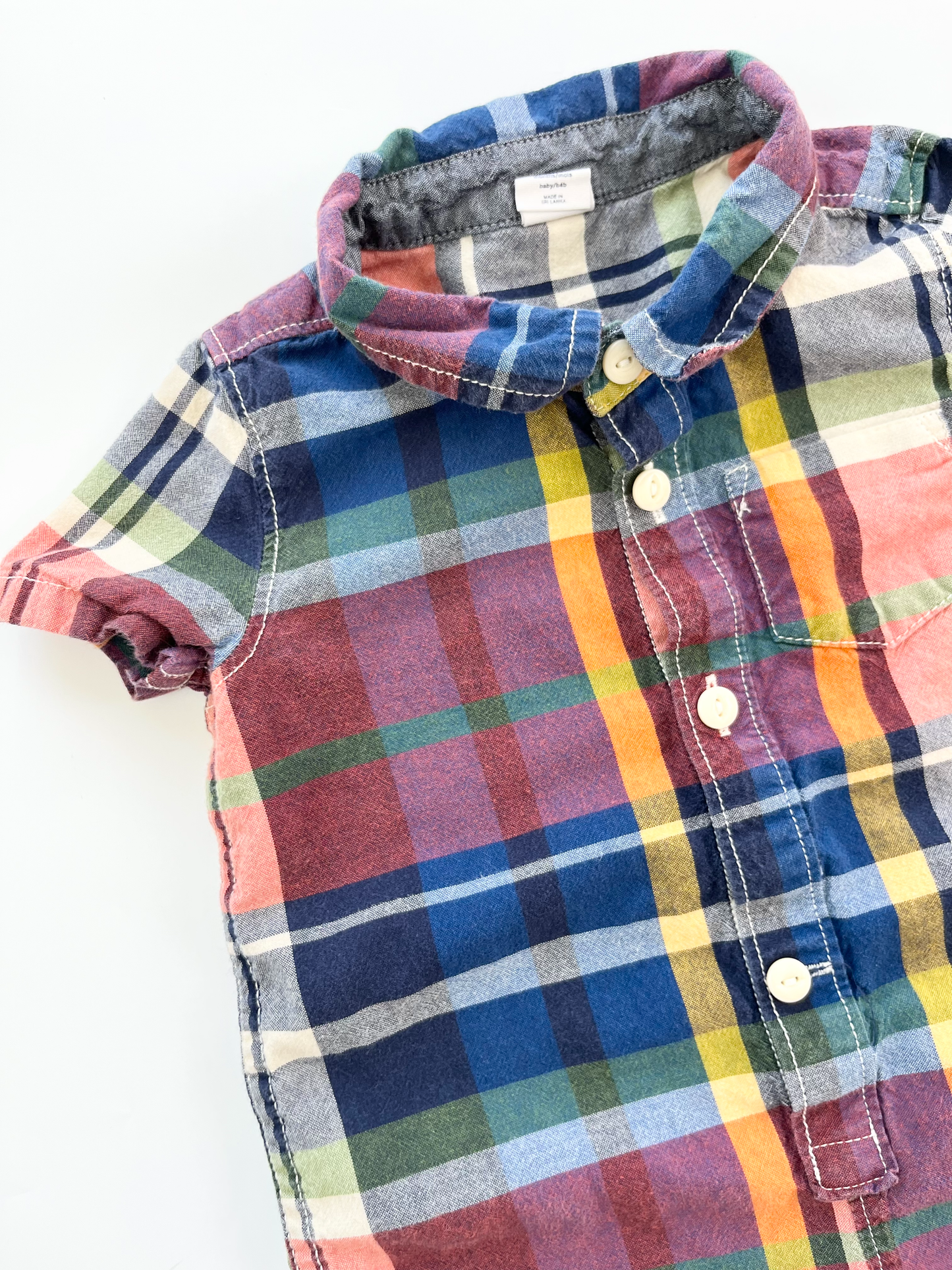 Gap Plaid Shortie Romper 12-18m
