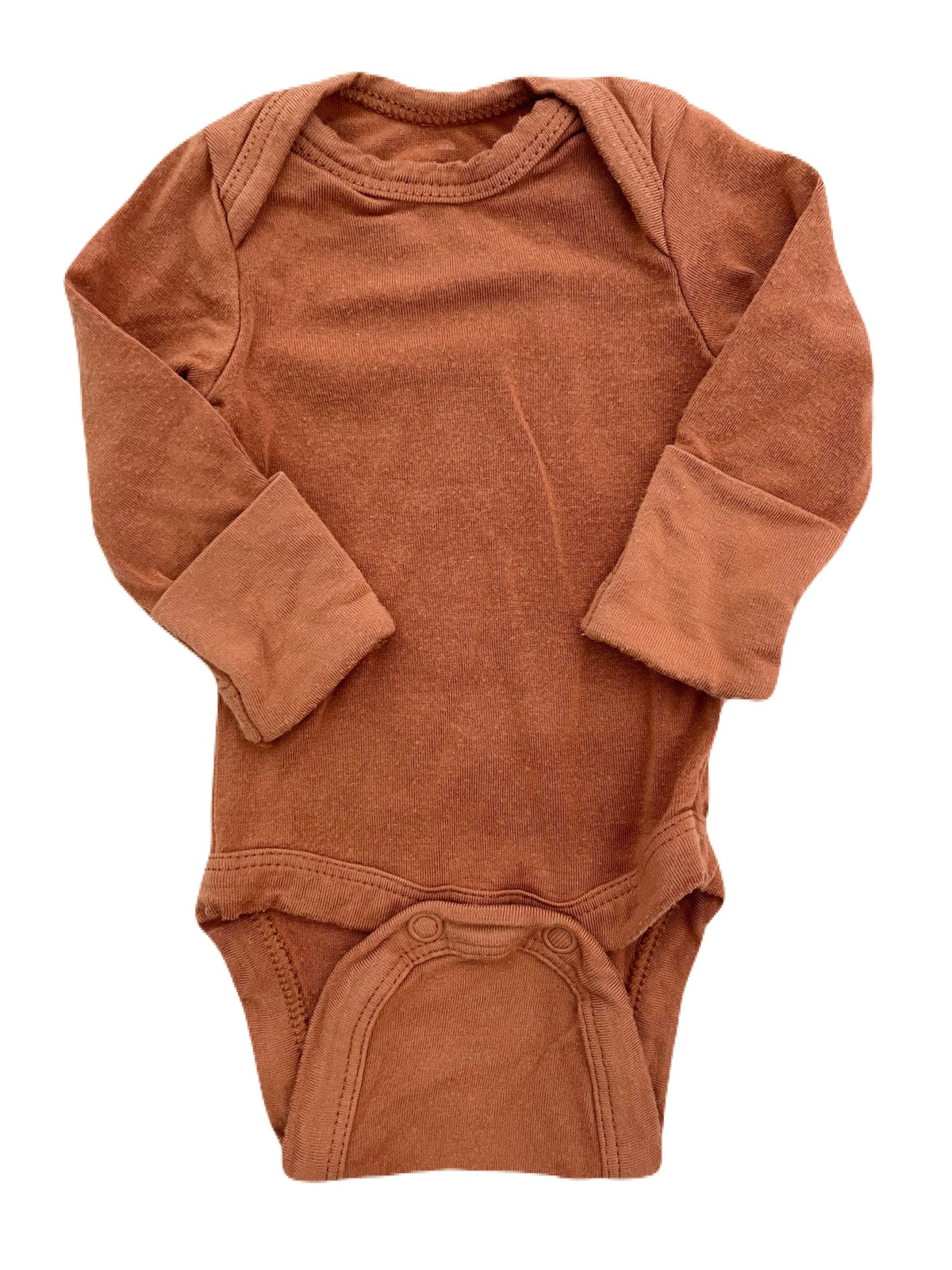 Ploom Baby Bamboo Orange Long-Sleeve Onesie, Premie